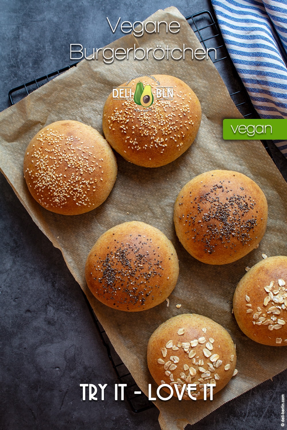 vegane Dinkel-Burger-Brötchen selber backen